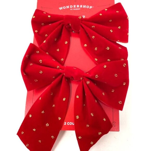 Target 2ct Metallic Polka Dot Christmas Decorative Bow Red - Wondershop™ - Picture 6 of 6